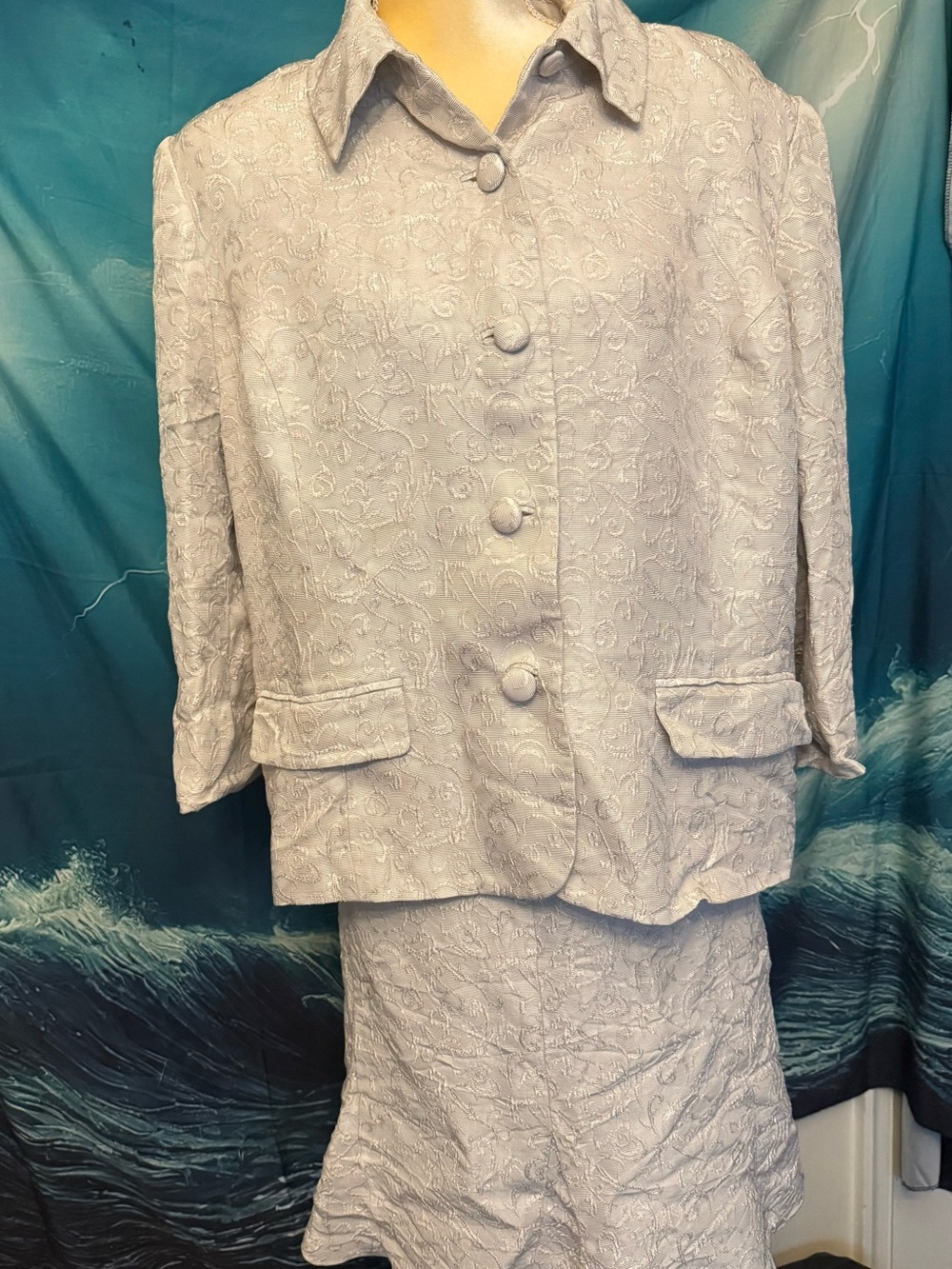 Amanda Smith Pale Lavender Embroidered Suit